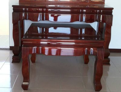 【南台灣傢俱】7尺馬來西亞檜木神桌.上下桌(不含強化玻璃)***市價$49900,特價$42000元
