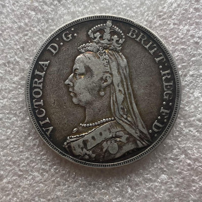 1889英國維多利亞高冠馬劍大銀幣