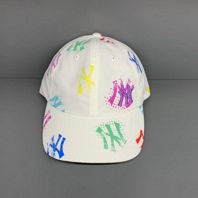 ❤️全新❤️ MLB 限量 韓國 NY 塗鴉款彩色 白帽 棒球帽 老帽 帽子 (可面交)