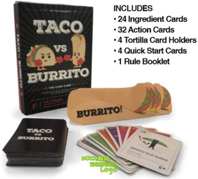 BOXx潮玩~墨西哥卷餅塔可對戰玉米粉圓餅卡牌游Taco VS Burrito Card Game