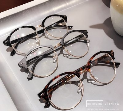 G00013 韓國 經典豹紋 圓形 復古半框 平光眼鏡 近視眼鏡 鏡框 鏡架 造型眼鏡 男女 特價299元