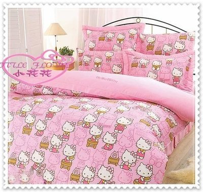 ♥小花凱蒂日本精品♥Hello Kitty 生活日誌系列-雙人四件式床包被套組