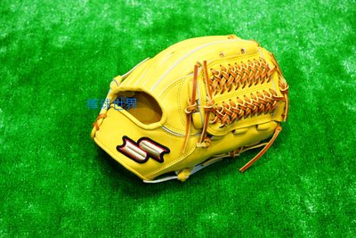 棒球世界全新SSK 斜標棒壘球手套 硬式用特價 原皮黃色 內野 L7內網球檔