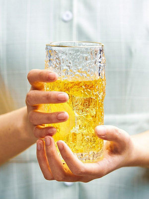 【熱賣下殺價】 冰川紋杯子玻璃杯水杯酒吧啤酒咖啡樹紋杯ins風網紅設計師杯子女