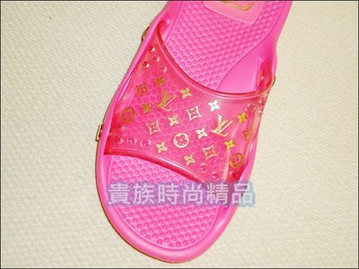 ☆貴族時尚精品☆『LV - 粉紅色平底拖鞋 34號』