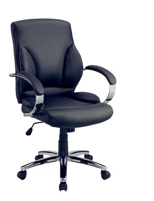 【上丞辦公家具】台中免運 中型黑皮辦公椅 R294 黑皮 主管椅 電腦椅 人體工學椅 辦公椅 黑皮主管椅 295-5