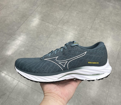 艾力克斯 MIZUNO WAVE RIDER 26 綠白 慢跑鞋原男 J1GC220308