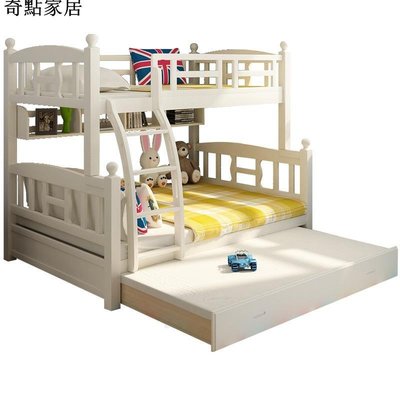 現貨-櫸木全實木雙層床兒童上下床高低子母床成人上下鋪兩層組合床-簡約