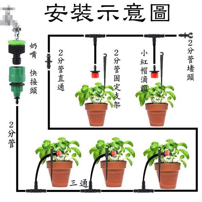 【珍愛頌】N203 10米套裝 小紅帽滴頭套餐 滴灌 澆水 灑水 澆花 花盆 植栽 自動澆水 樹苗 自動澆花 定時澆水