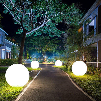 【現貨】led發光球燈 戶外防水景觀庭院燈自動太陽能草坪圓球燈花園草坪燈
