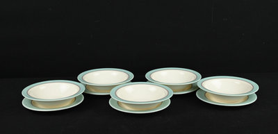 《玖隆蕭松和 挖寶網T》B倉 arcopal FRANCE 底托 盤子 餐盤 湯碗 碗 餐具 一批 (09068)