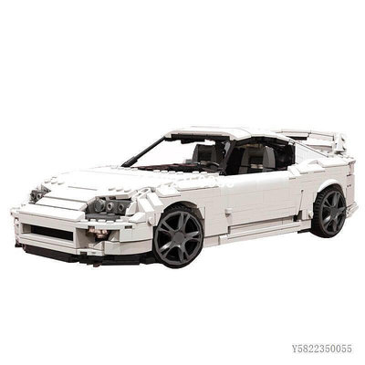 創意MOC 兼容樂高科技系列MOC-31841 白色汽車A80超級跑車積木