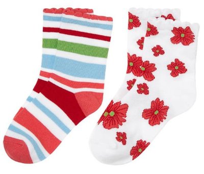 V3 ☆蠍蠍傳說☆Gymboree Flower Stripe Sock花花及條紋襪子（下標擇一）（3-4T, 5-7T