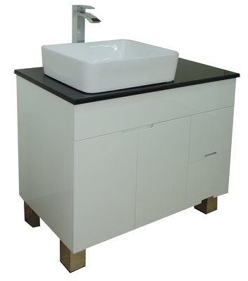 聯德爾 WTH-900D  黑色花崗石檯面 浴櫃.浴櫃組.台上盆.含龍頭-下水器-P管+三角凡爾
