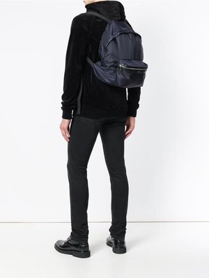 巴黎潮流時尚 SAINT LAURENT Foldable City Backpack 經典海軍藍兩用後背包 腰包