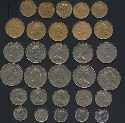 [亞瑟小舖]外幣 紐西蘭硬幣英女王伊莉莎白二世30枚,VF!!!(1932~1994年)