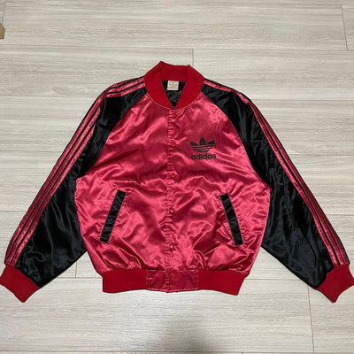 日本製 DESCENTE代工 ADIDAS 愛迪達紅色防風棒球外套 L號 運動外套