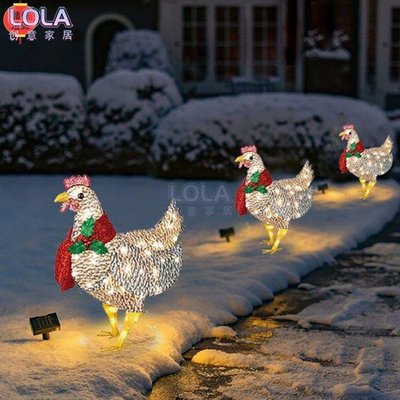 全館免運 聖誕節戶外發光機點燈雞帶節日裝飾大小圍巾雞聖誕戶外裝飾品 聖誕禮物 LED燈 氣氛燈 小雞裝飾燈 佈置燈 可開發票