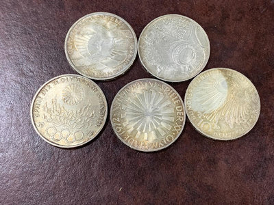 【二手】 個別自然氧化五彩光，非常漂亮，聯邦德國1972年10馬克銀幣489 紀念幣 硬幣 錢幣【經典錢幣】
