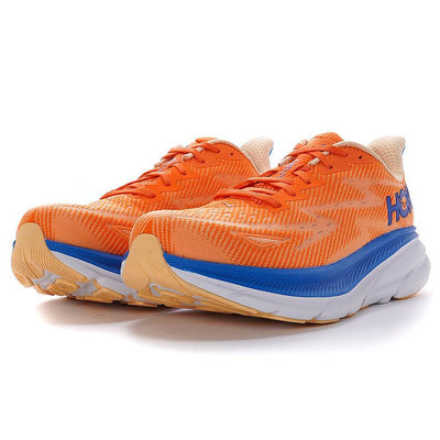 HOKA ONEONE Clifton 9 男款 路跑 慢跑鞋 2E寬楦 1132210-VOIM 活力橘/暗黃 厚底