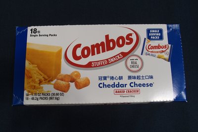 Combos冠寶捲心餅 原味起士口味(48.2公克x18入)-2包一賣