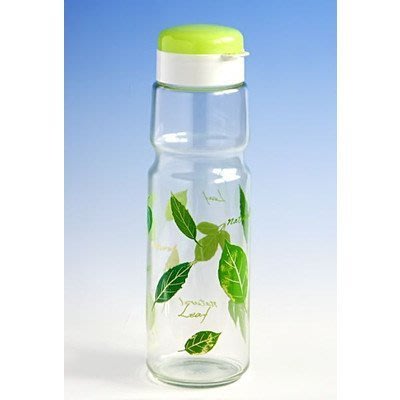 1200ml日本製 直立式玻璃罐 冷水壺 泡茶壺 冷水瓶 玻璃壺 飲料瓶 玻璃瓶 綠葉