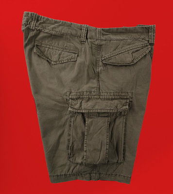 SUPERDRY / 極度乾燥 排扣 軍綠色 休閒短褲 (W35) (一元起標 無底價)