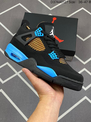 耐吉 Nike Air Jordan 4 Retro 黑藍黃 AJ4 喬登4代 aj4 喬4 黑藍黃 喬登 籃球鞋