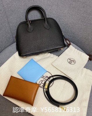 二手正品Hermes Mini Bolide 黑色山羊皮金釦 Sold out