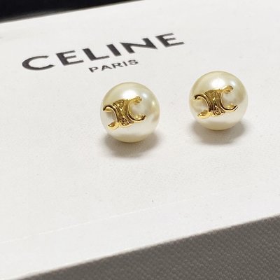 【少女館】新款Celine耳環賽琳珍珠小耳釘經典凱旋門標準珍珠耳環 耳夾耳釘 耳飾首飾 珠寶 飾品WCC496