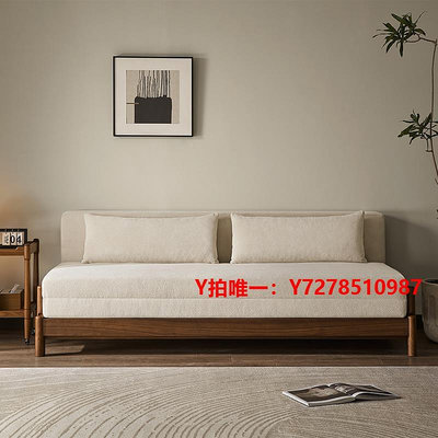 沙發留意實木沙發床小戶型客廳兩用多功能可伸縮折疊沙發床布藝可拆洗
