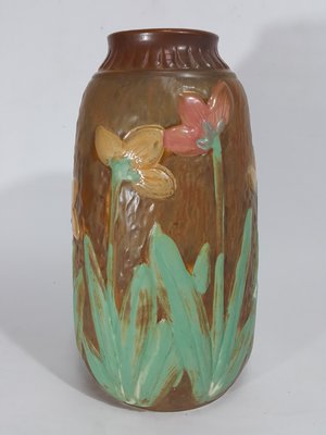 [銀九藝] 早期陶瓷 瓷器  手拉坏 花卉 浮雕 花瓶 花器