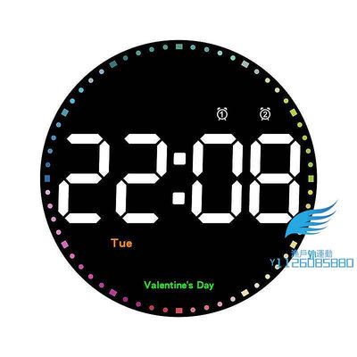壁掛時鐘數字電子鐘萬年曆掛鐘客廳簡約裝飾led時鐘炫彩靈動鐘錶掛牆【漁戶外運動】