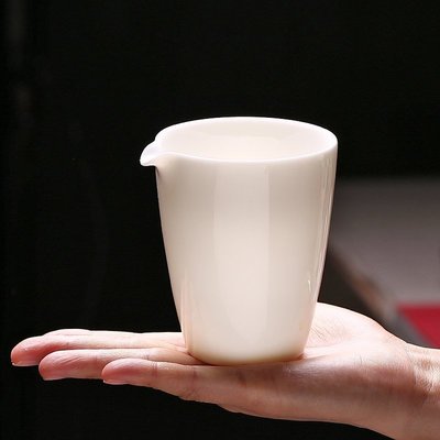 下殺 公道杯白瓷無把大號耐熱分茶器濾網家用茶海德化玉瓷勻杯茶道配件