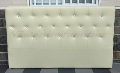 【N D Furniture】台南在地家具-透氣皮菱格紋皮釦床頭片5尺