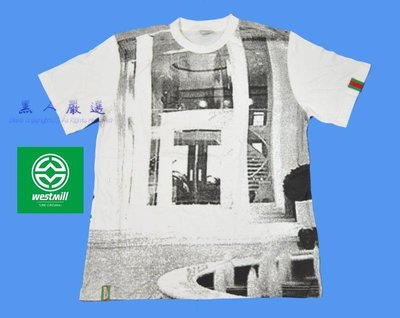 富豪系列 Westmill 品牌潮T 浩角翔起熱愛品牌 雙面設計 白色短T恤 M L 號 《WM14》