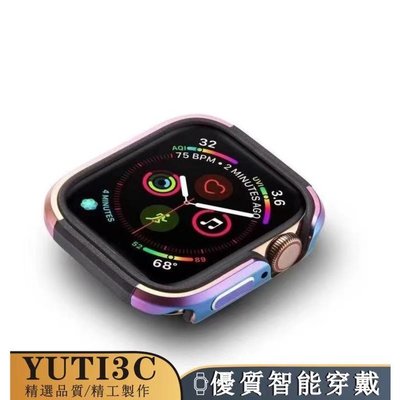 Apple Watch 7/6/5/4新款矽膠材質+鋁合金邊框 蘋果手錶iWatch6保護殼套45mm/44mm金屬邊框