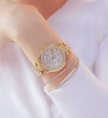 現貨手錶腕錶BS新款熱銷手錶廠家直銷外貿鏈錶定制滿鉆女錶FA1131