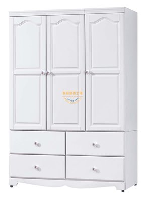 ☆[新荷傢俱] Y 168 ☆ 法式白色4X6衣櫃 實木衣櫃 歐式白色衣櫥