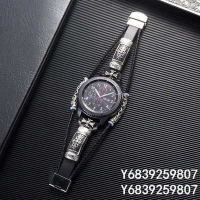 【可開發票】適用三星galaxy watch gear s3金屬浮雕真皮手表帶華為watch2 GT精品 促銷 正品 夏