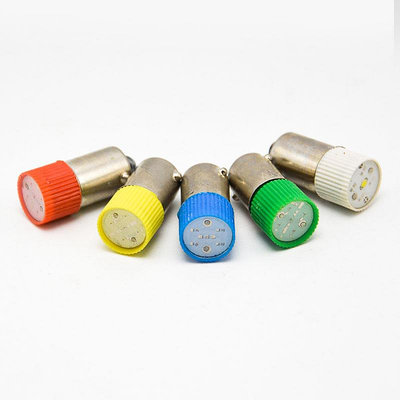 新品BA9S LED燈珠指示燈泡B9彩色卡口螺口E10 6.3v12v 24V110v220v380