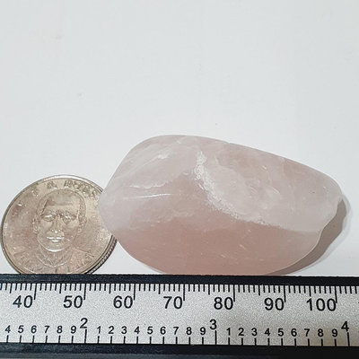 粉水晶 44.5g 拋光 礦石 M15Z 禮物 收藏 擺件 手把件 冥想石 428