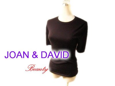 *Beauty*JOAN &amp; DAVID咖啡色短袖針織衫 IR 百分百喀什米爾