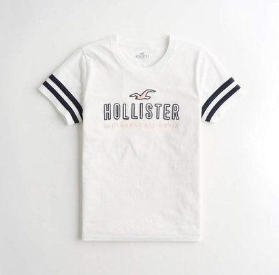 HCO Hollister 海鷗 車繡 logo 短袖 短T 女生 白色