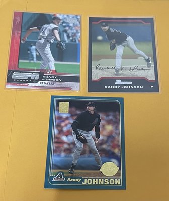 土    MLB名人堂投手 - RANDY JOHNSON (響尾蛇時期大聯盟球卡) 3枚