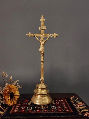 比利時 厚實純銅 教堂  耶穌 十字架 基督教 天主教 歐洲老件  m0988【卡卡頌  歐洲古董】✬