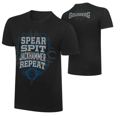 WWE摔角衣服 Goldberg Spear Spit Jackhammer Repeat 戈柏黑色短袖T恤 買三免運