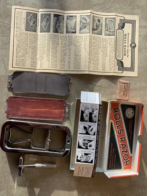 ［老東西］英國製古董刮鬍刀，約1920-40年代間，難得配件完整，文件及外盒都在如照片所示，收藏，說故事懂歷史的絕佳收藏