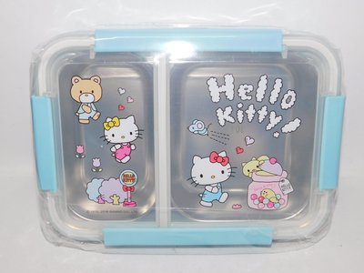 土城三隻米蟲 HELLO KITTY 凱蒂貓 巧扣分隔不鏽鋼便當盒  兒童餐盤 環保餐具 保鮮盒