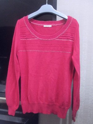日本專櫃INED ef-de桃紅色Apuweiser-riche CLATHAS款毛料針織上衣9號